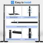 Pipe and Drape Backdrop Stand Heavy Duty 8.9x10ft -Black in 8.9x10ft in Black, alternate view 7