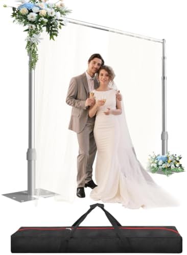 Pipe and Drape Backdrop Stand Kit Heavy Duty 12x10ft in 12x10ft in Sliver