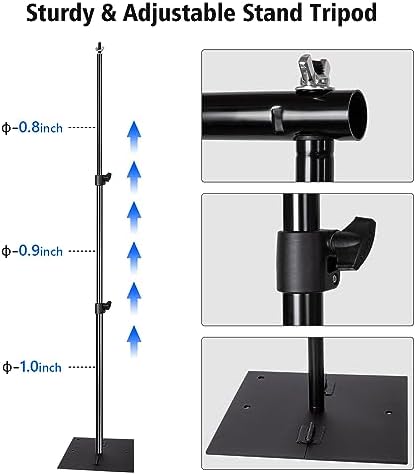 Pipe and Drape Photography Backdrop Stand Kit Adjustable Photo Background Stand 10ft x 6.5ft with Metal Base for, alternate