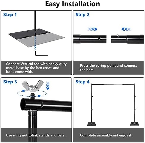 Pipe and Drape Photography Backdrop Stand Kit Adjustable Photo Background Stand 10ft x 6.5ft with Metal Base for, alternate
