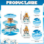 Pirate Nautical Cupcake Stand - 3 Tier Dessert Holder Decoration in Blue, White, Orange, alternate view 3