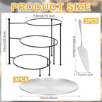Pizza Stands Tiered Serving Tray Stand Sets Includes 1 Pcs Tiered Tray Stand 3 Stainless Steel Pizza Pan and 3, alternate