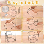 Pizza Stands Tiered Serving Tray Stand Sets Includes 1 Pcs Tiered Tray Stand 3 Stainless Steel Pizza Pan and 3, alternate