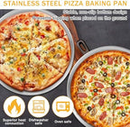 Pizza Stands Tiered Serving Tray Stand Sets Includes 1 Pcs Tiered Tray Stand 3 Stainless Steel Pizza Pan and 3, alternate