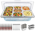 Pizza Topping Station 11 Pans Stainless Steel Salad Bar for Home in Silver