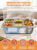 Pizza Topping Station 11 Pans Stainless Steel Salad Bar for Home in Silver, alternate view 4
