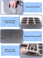 Pizza Topping Storage Station, 10 Grids Insulated Cold Food Buffet in Silver Flip Cover & Insulated Box, alternate view 4