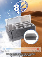 Pizza Topping Storage Station, 10 Grids Insulated Cold Food Buffet in Silver Flip Cover & Insulated Box, alternate view 5