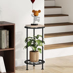Plant Stand Indoor, 2 Tier Small Plant Stand, 23" Tall Metal Spindle Poles Plant Stands, Corner Flower Pot, alternate view 2
