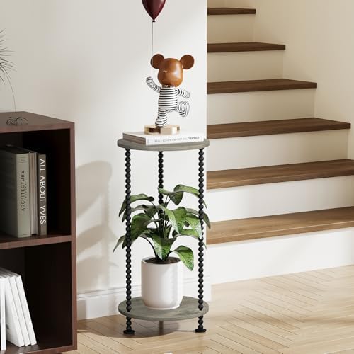 Plant Stand Indoor, 2 Tier Small Plant Stand with Metal Spindle Leg, alternate view 2