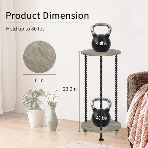 Plant Stand Indoor, 2 Tier Small Plant Stand with Metal Spindle Leg, alternate view 3