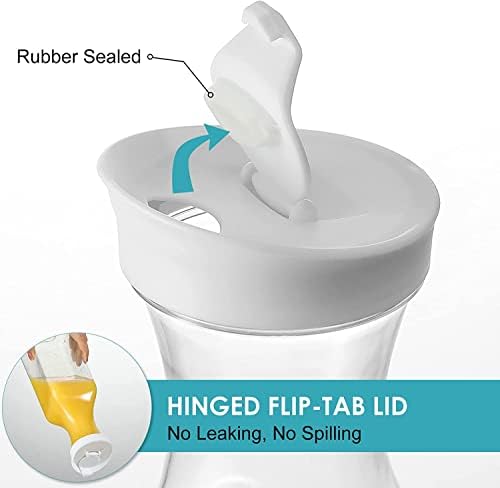 Plastic 4 Pack Large 50 Oz Water Carafe with Flip Top Lid, Square Base Juice Containers, Clear Plastic Pitcher, alternate