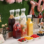 Plastic 50 Oz Water Carafe with Flip Top Lid, Set of 6 Square Base Clear Plastic Juice Container Pitcher - for, alternate