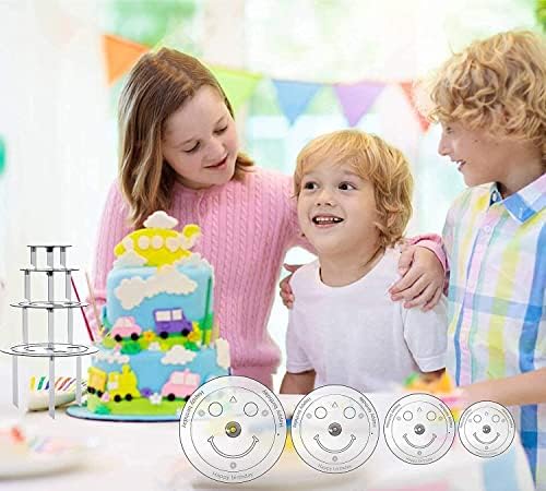 Plastic Cake Dowel Set: 40 Rods, 20 White Support, 5 Separator Plates for 4 to 12'' Cakes & 15 Clear Stacking, alternate view