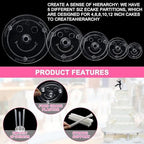 Plastic Cake Dowel Set: 40 Rods, 20 White Support, 5 Separator Plates for 4 to 12'' Cakes & 15 Clear Stacking, alternate view