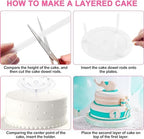 Plastic Cake Dowel Set: 40 Rods, 20 White Support, 5 Separator Plates for 4 to 12'' Cakes & 15 Clear Stacking, alternate view