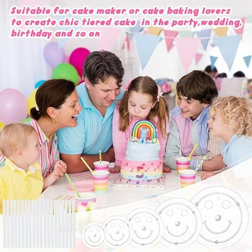 Plastic Cake Dowel Set: 40 Rods, 20 White Support, 5 Separator Plates for 4 to 12'' Cakes & 15 Clear Stacking, alternate view