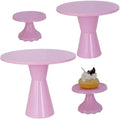 Plastic Cake Stand Set of 4 Round Dessert Display Stands Easy Assemble Stable for Wedding, Birthday, BBQ, Baby