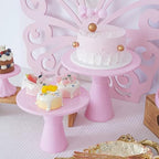 Plastic Cake Stand Set of 4 Round Dessert Display Stands Easy Assemble Stable for Wedding, Birthday, BBQ, Baby, alternate