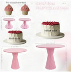 Plastic Cake Stand Set of 4 Round Dessert Display Stands Easy Assemble Stable for Wedding, Birthday, BBQ, Baby, alternate