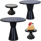 Plastic Cake Stand Set of 4 Round Dessert Display Stands Easy Assemble Stable for Wedding, Birthday, BBQ, Baby