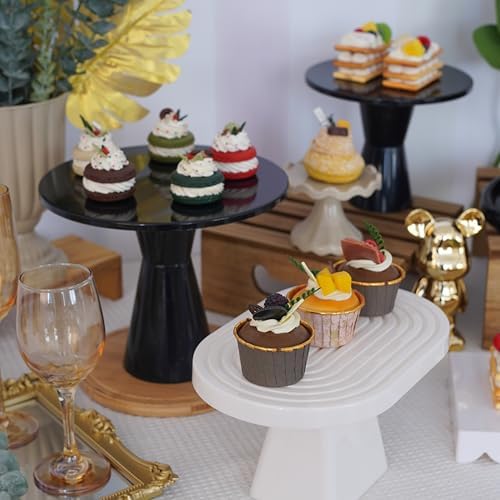 Plastic Cake Stand Set of 4 Round Dessert Display Stands Easy Assemble Stable for Wedding, Birthday, BBQ, Baby, alternate