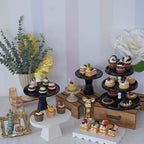 Plastic Cake Stand Set of 4 Round Dessert Display Stands Easy Assemble Stable for Wedding, Birthday, BBQ, Baby, alternate