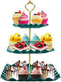 Plastic Dessert Cupcake Stand, 3 Tier Cupcake Tower Holder, Green in Green
