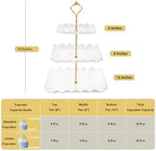 Plastic Dessert Cupcake Stand, 3 Tier Cupcake Tower Holder, White in White, alternate view 3