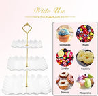 Plastic Dessert Cupcake Stand, 3 Tier Cupcake Tower Holder, White in White, alternate view 6