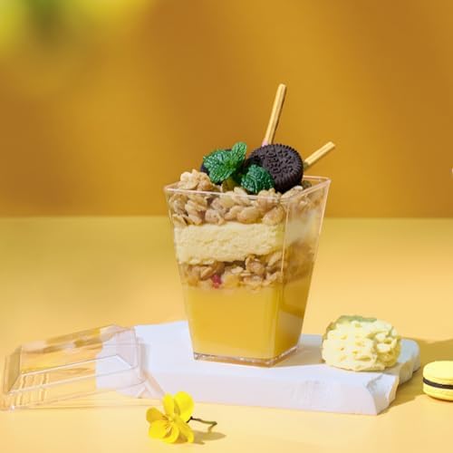 Plastic Dessert Cups with Lids and Spoons 5 oz 100 Pack in 5oz-100pack in Clear, alternate view 2