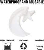 Plastic Fillable Charcuterie Box, 10in Reusable Moon Star Shaped Tray for Birthday Anniversaries, Party, alternate view 6
