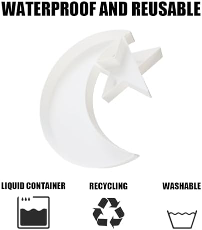 Plastic Fillable Charcuterie Box, 10in Reusable Moon Star Shaped Tray for Birthday Anniversaries, Party, alternate view 6