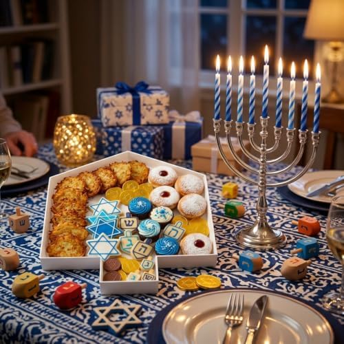 Plastic Fillable Hannukah Dreidel Charcuterie Box, 10in Reusable Alphabet Shaped Tray for Birthday, alternate view 6