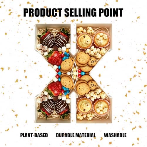 Plastic Fillable Letter Charcuterie Box, 10in Reusable Alphabet Shaped Tray for Birthday Anniversaries, Party, alternate view