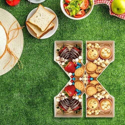Plastic Fillable Letter Charcuterie Box, 10in Reusable Alphabet Shaped Tray for Birthday Anniversaries, Party, alternate view