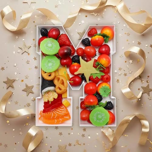 Plastic Fillable Letter Charcuterie Box, 10in Reusable Alphabet Shaped Tray for Birthday Anniversaries, Party, alternate view