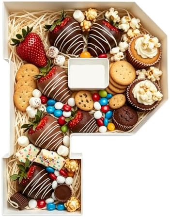 Plastic Fillable Letter Charcuterie Box, 10in Reusable Alphabet Shaped Tray for Birthday Anniversaries, Party