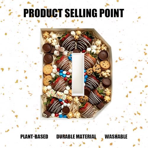 Plastic Fillable Letter Charcuterie Box, 10in Reusable Alphabet Shaped Tray for Birthday Anniversaries, Party, alternate view
