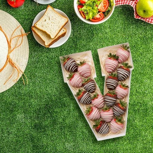 Plastic Fillable Letter Charcuterie Box, 10in Reusable Alphabet Shaped Tray for Birthday Anniversaries, Party, alternate view