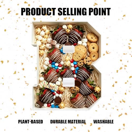 Plastic Fillable Letter Charcuterie Box, 10in Reusable Alphabet Shaped Tray for Birthday Anniversaries, Party, alternate view