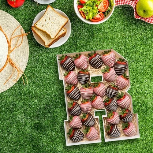 Plastic Fillable Letter Charcuterie Box, 10in Reusable Alphabet Shaped Tray for Birthday Anniversaries, Party, alternate view