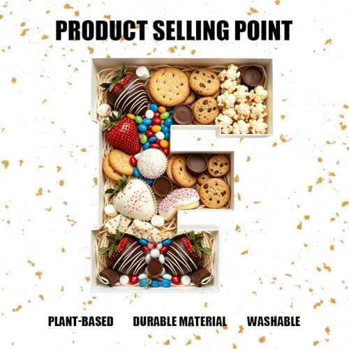 Plastic Fillable Letter Charcuterie Box, 10in Reusable Alphabet Shaped Tray for Birthday Anniversaries, Party, alternate view