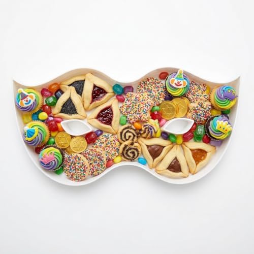 Plastic Fillable Mask Charcuterie Box, 10in Reusable Alphabet Shaped Tray for Purim Anniversaries, Party