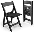 Plastic Folding Chair with Padded Seat, Resin Foldable Chairs with Soft Cushion, Comfortable and Sturdy