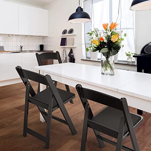 Plastic Folding Chair with Padded Seat, Resin Foldable Chairs with Soft Cushion, Comfortable and Sturdy, alternate view 2