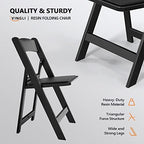 Plastic Folding Chair with Padded Seat, Resin Foldable Chairs with Soft Cushion, Comfortable and Sturdy, alternate view 4