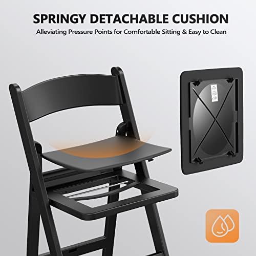 Plastic Folding Chair with Padded Seat, Resin Foldable Chairs with Soft Cushion, Comfortable and Sturdy, alternate view 5