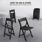 Plastic Folding Chair with Padded Seat, Resin Foldable Chairs with Soft Cushion, Comfortable and Sturdy, alternate view 6