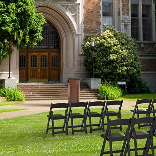 Plastic Folding Chair with Padded Seat, Resin Foldable Chairs with Soft Cushion, Comfortable and Sturdy, alternate view 7